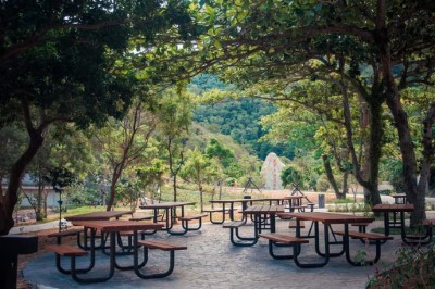 圖4休憩廣場及無障礙野餐桌椅，讓遊客在林蔭下共享時光的美好