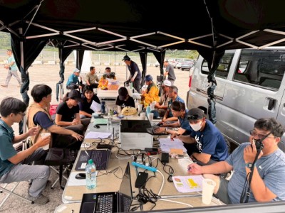 10月22日森林火災實地演練,ICS應變小組以森林火災應變系統指揮各單位聯合救災