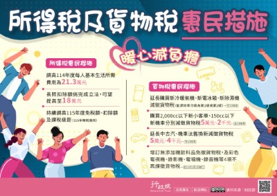 行政院「所得稅及貨物稅惠民措施」政策溝通電子單張文宣